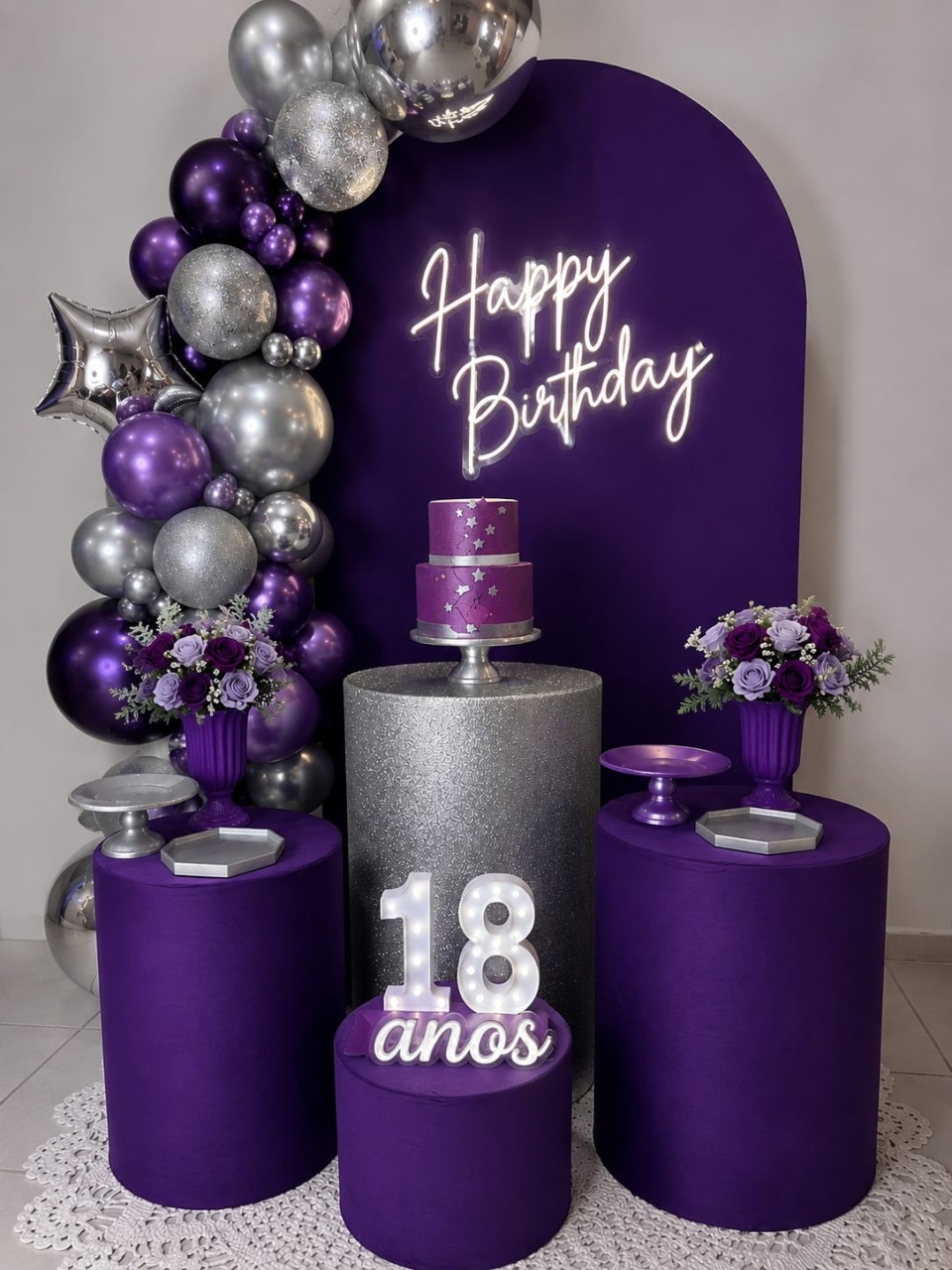 Kit Roxo Com Prata - SonikaDecoracaohttps://wa.me/message/Q2BS5PB4ZSIYH1
