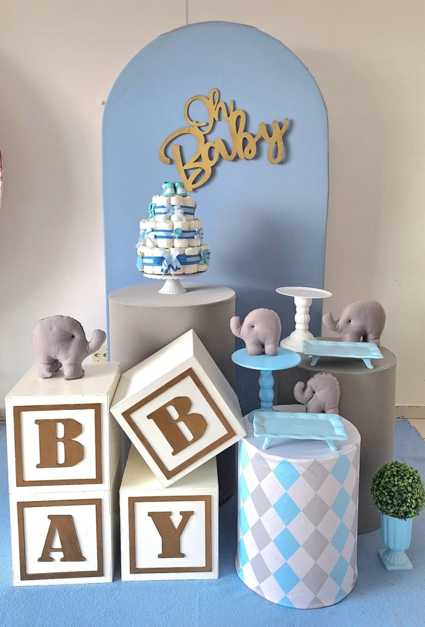 Kit 1/Cha Elefante Oh Baby - SonikaDecoracaohttps://wa.me/message/Q2BS5PB4ZSIYH1