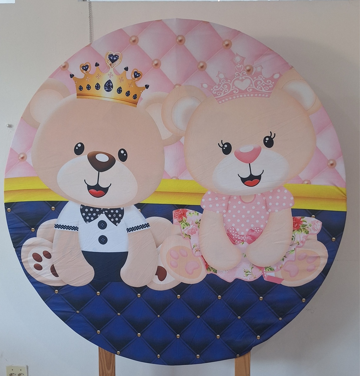 Painel Ursinhos Azul Marinho /Rosa - SonikaDecoracaohttps://wa.me/message/Q2BS5PB4ZSIYH1