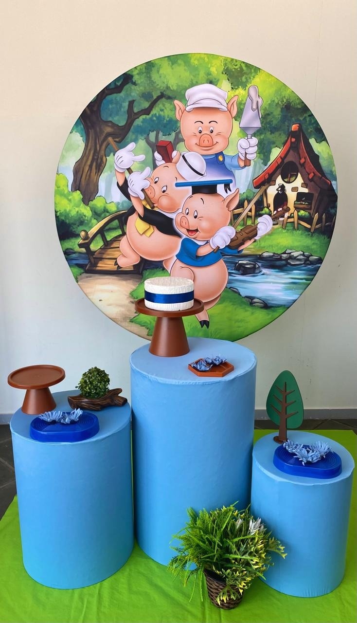 Kit Infantil  Mini Cenário Três Porquinhos  - Loja Lepetit Locação