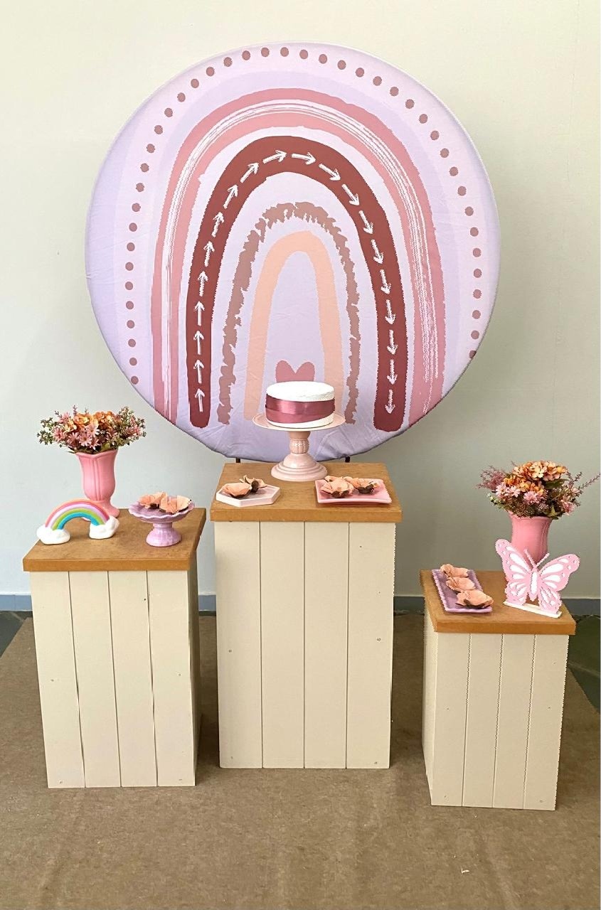 Kit Infantil Mini Cenário Arco Íris Boho - Loja Lepetit Locação