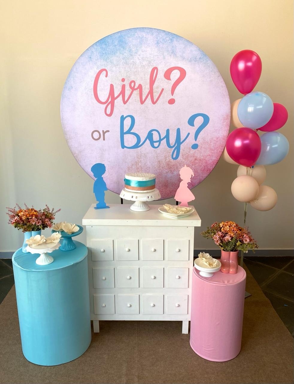Kit Mini Cenário  Chá Revelação Boy Or Girl - Loja Lepetit Locação
