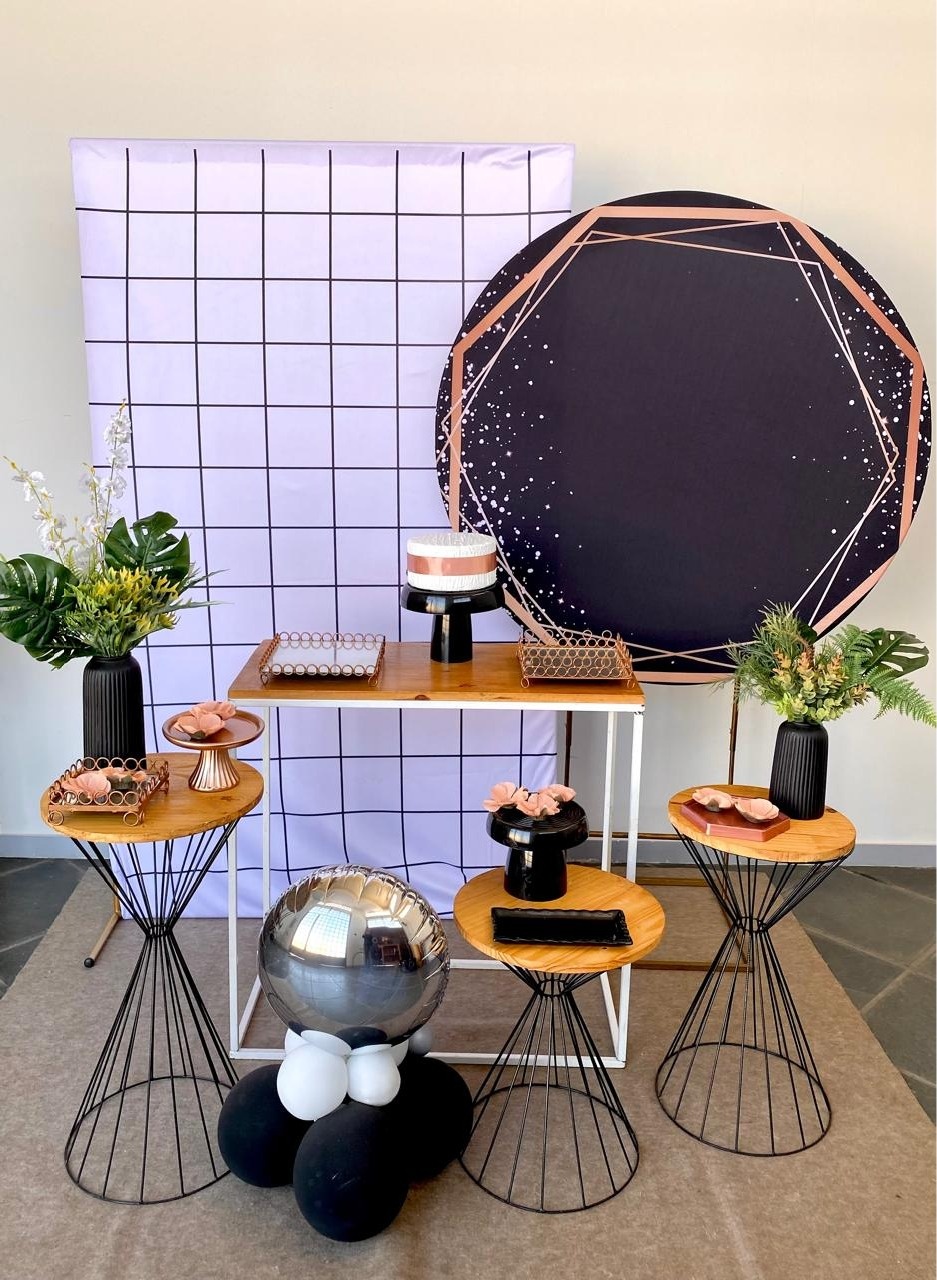 Kit Adulto  Mini Party P Preto E Rose Gold - Loja Lepetit Locação