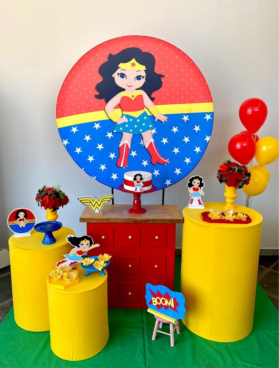 Kit Infantil Mini Party Mulher Maravilha Cut  - Loja Lepetit Locação