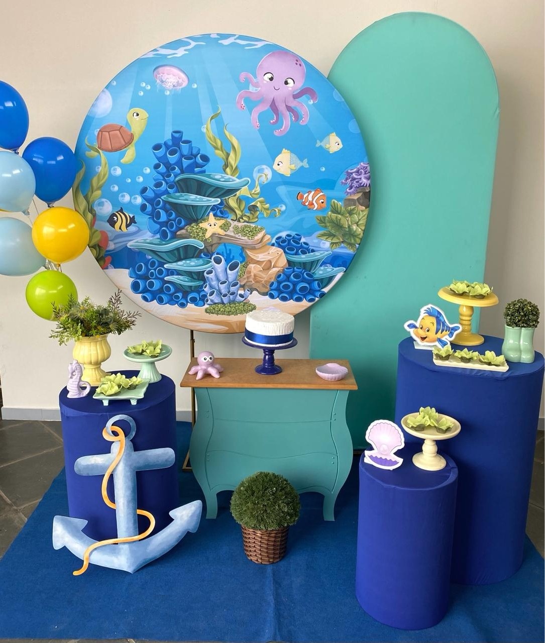 Kit Infantil Mini Party P Fundo Mar - Loja Lepetit Locação