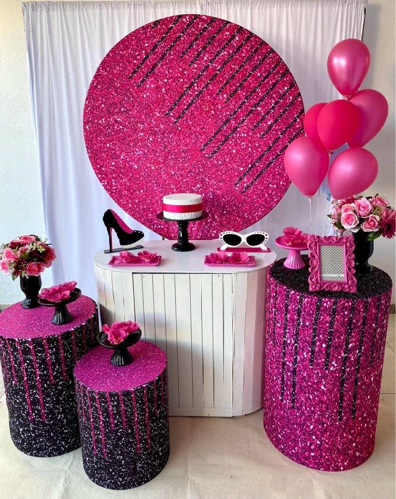 Kit Adulto Mini Party Gliter Pink - Loja Lepetit Locação