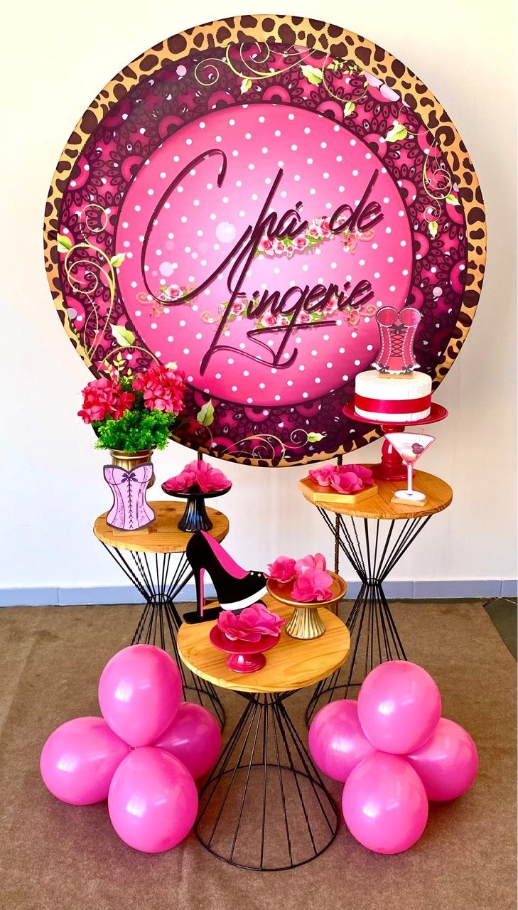 Kit Mini  Cenário  Chá de Lingerie Pink   - Loja Lepetit Locação