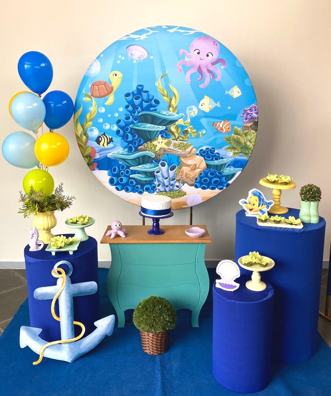 Kit Infantil  Mini Party Fundo Mar  - Loja Lepetit Locação
