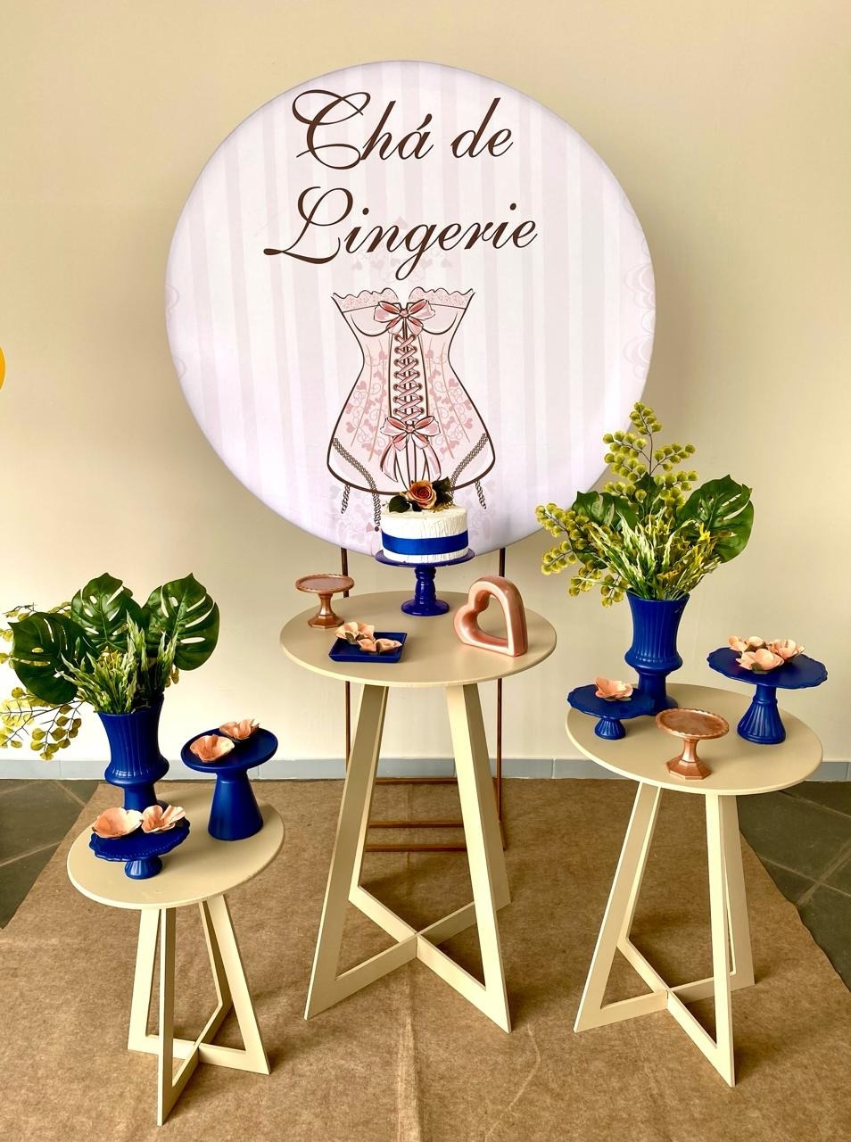 Kit Mini Cenário  Chá Lingerie Bege  - Loja Lepetit Locação