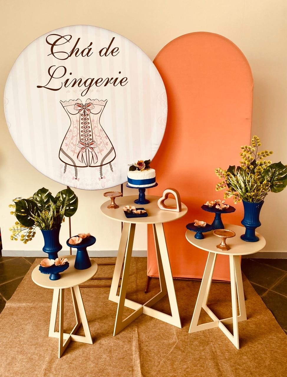 Kit Mini Party  Chá Lingerie Laranja  - Loja Lepetit Locação