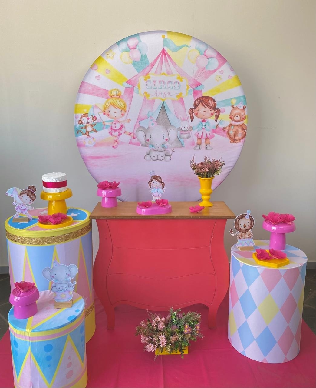 Kit Infantil Mini Party Circo Rosa - Loja Lepetit Locação