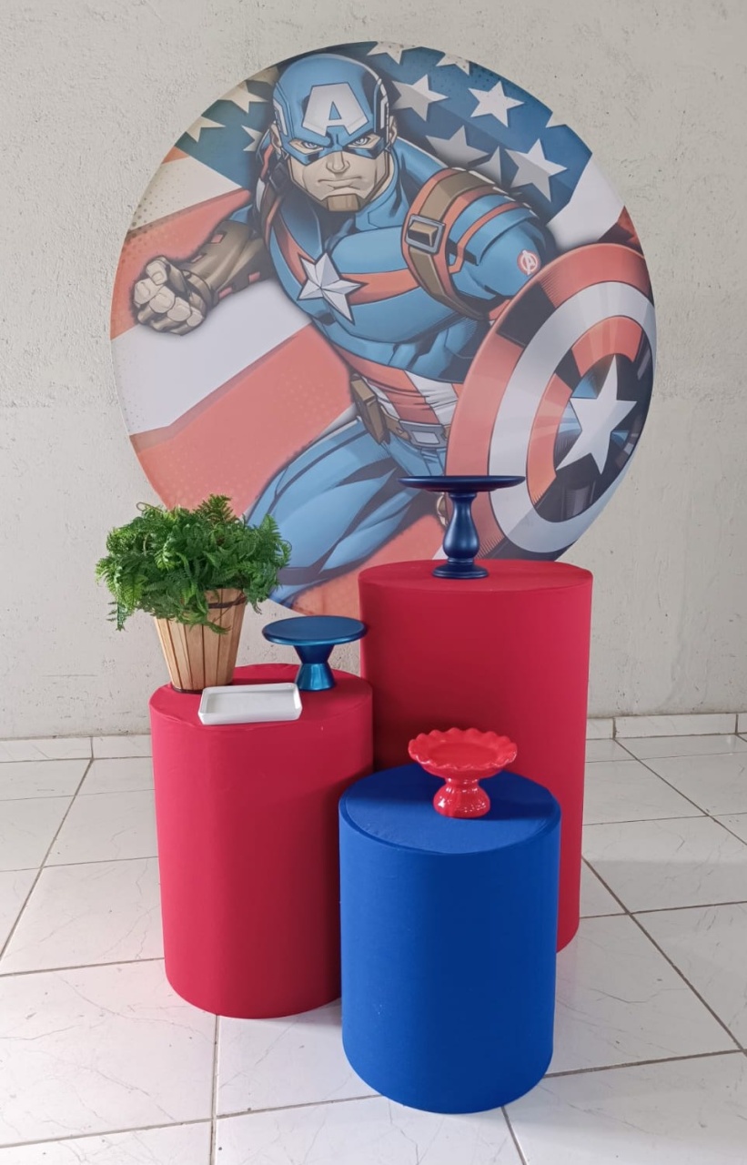 Kit Prata Capitão América - Natália Locações 