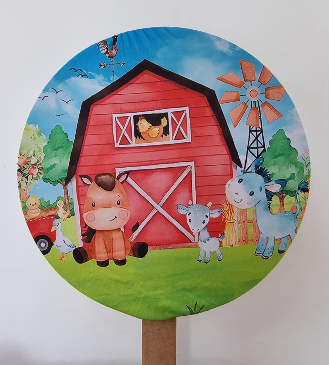 Painel 50Cm Fazendinha Vermelha - P2DOCESEFESTAS