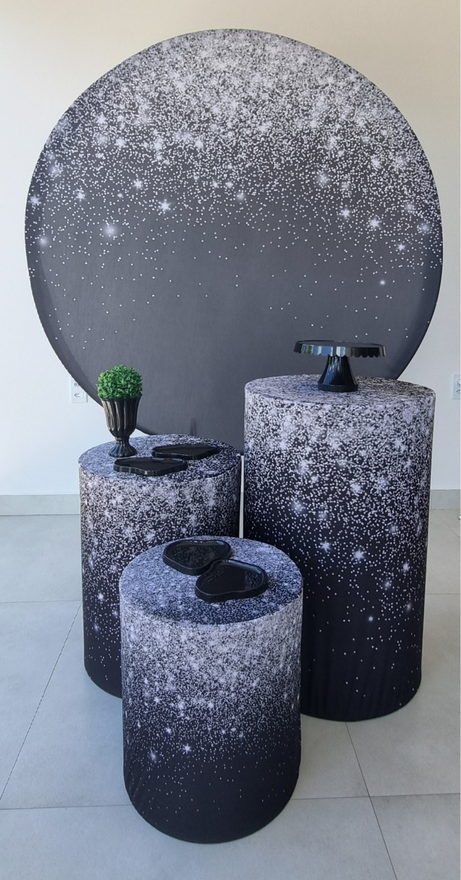 Painel Glitter Preto - P2DOCESEFESTAS