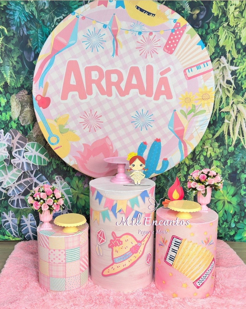 Kit Padrão - Arraiá Rosa - Mil Encantos Pegue e monte