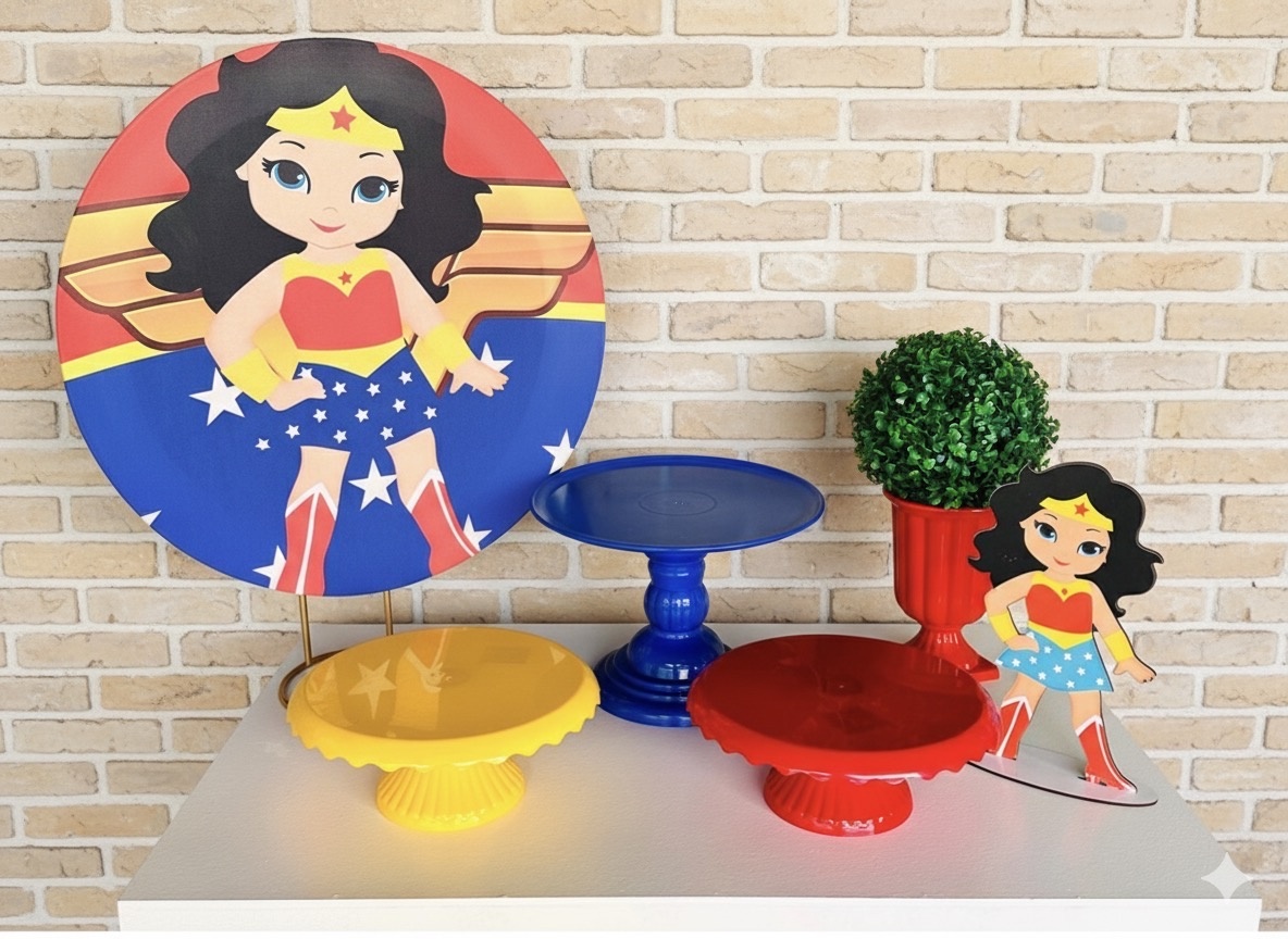 Kit Mesa - Mulher Maravilha Cute - Mil Encantos Pegue e monte