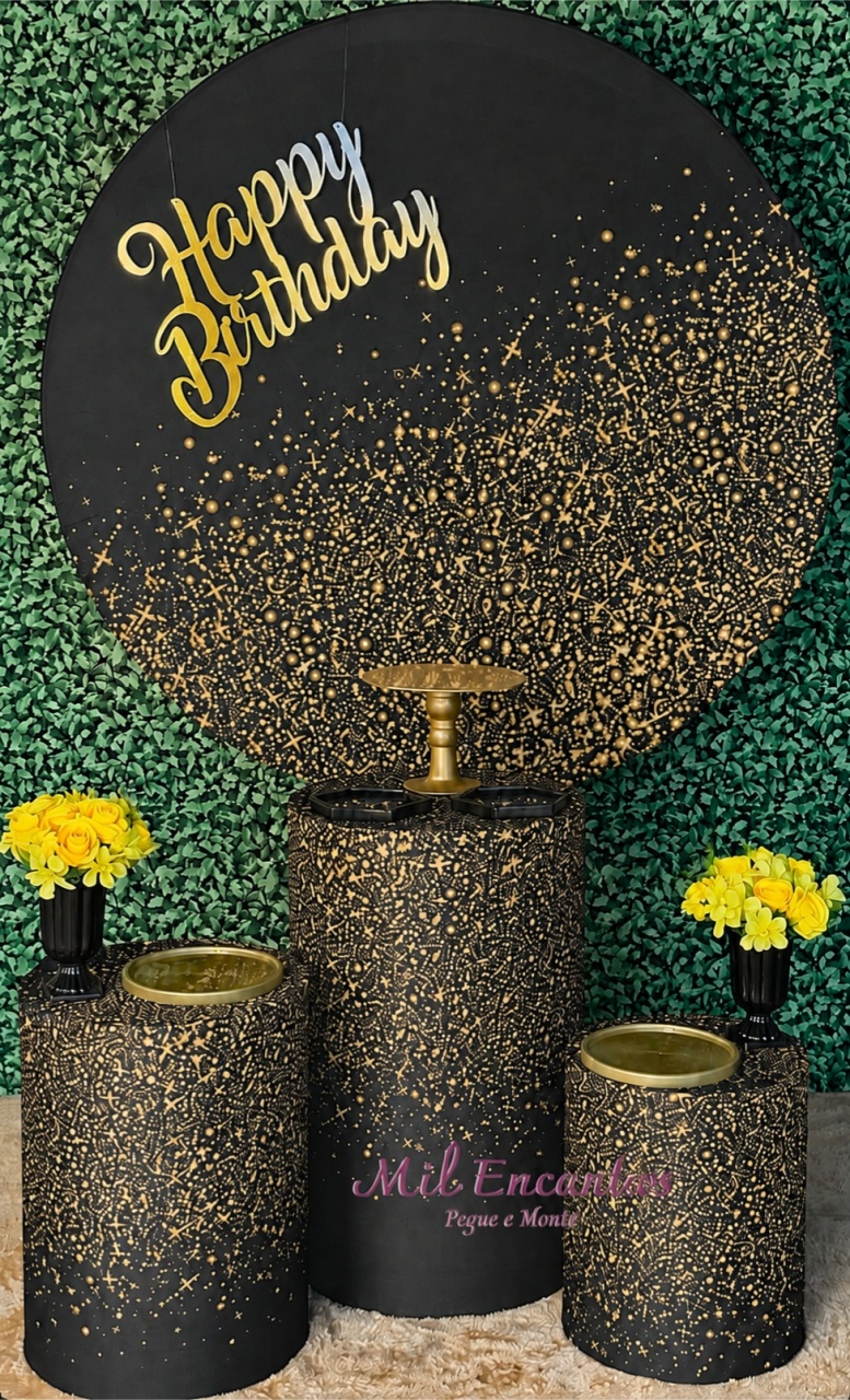 Glitter Preto/Dourado - Kit Padrão - Mil Encantos pegue e monte