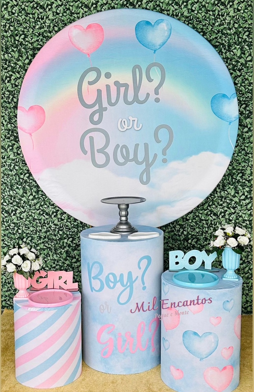 Revelação Boy/Girl Azul/Rosa - Mil Encantos Pegue e monte