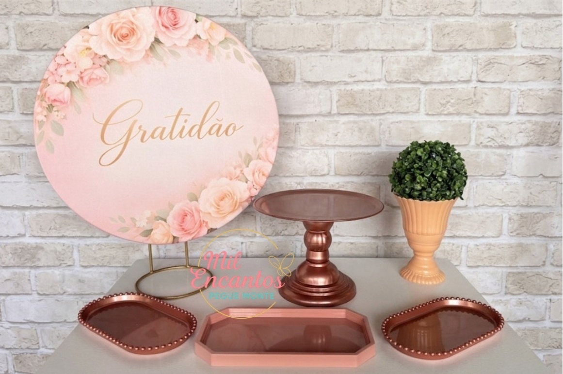 Kit de Mesa Adf - Gratidão Floral - Mil Encantos pegue e monte