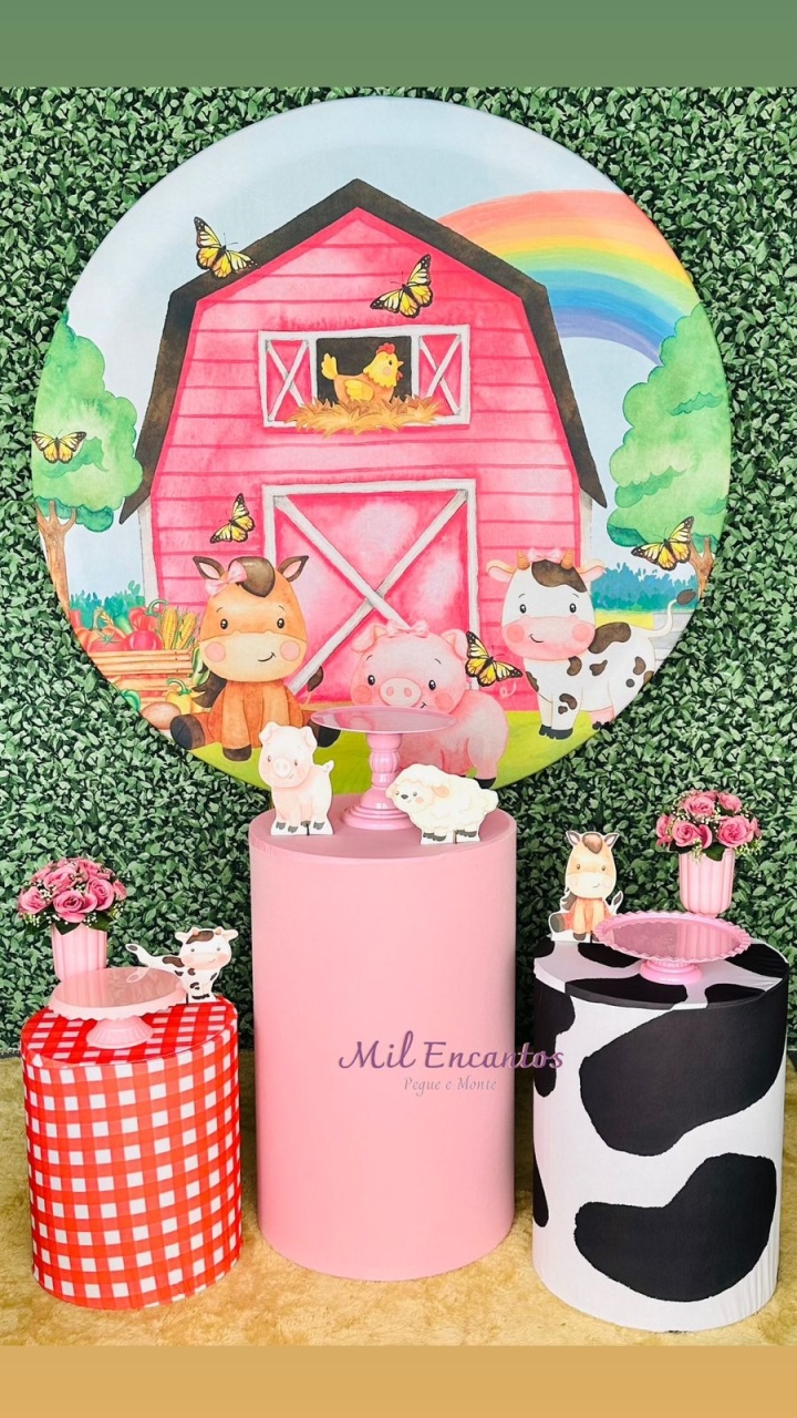 Kit Padrão - Fazendinha Rosa - Mil Encantos Pegue e monte