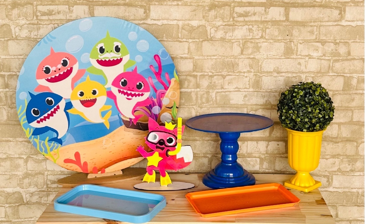 Kit de Mesa Mo - Baby Shark - Mil Encantos pegue e monte