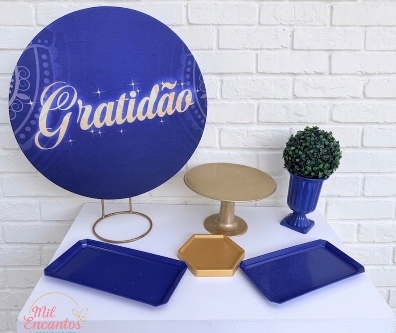 Kit de Mesa - Gratidão Azul - Mil Encantos Pegue e monte