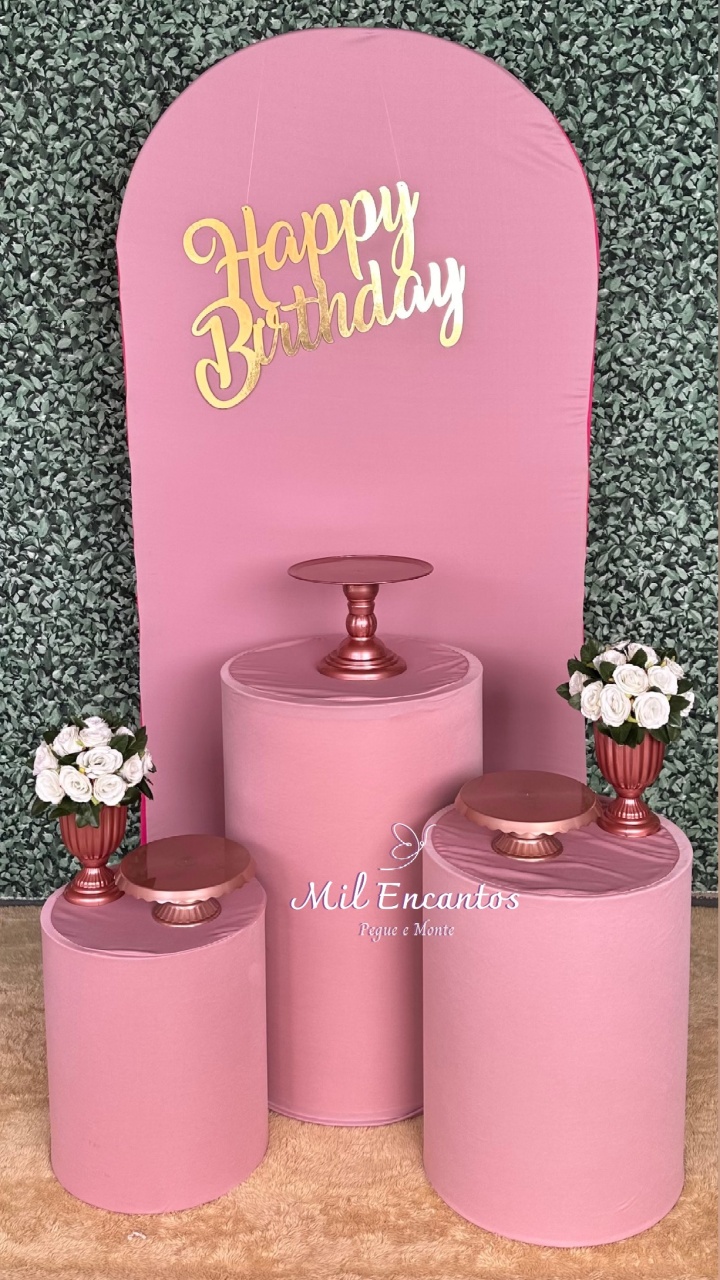 Kit Padrão -  Romano/Cilindro - Rosa/Rose - Mil Encantos Pegue e monte