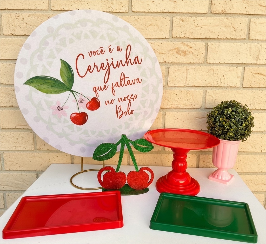 Kit de Mesa Ma - Cerejinha Que Faltava - Mil Encantos pegue e monte