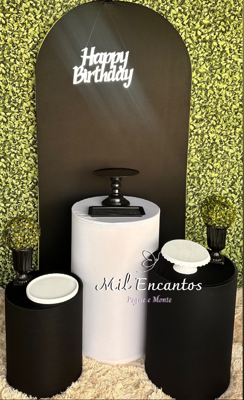 Kit Padrão -  Romano/Cilindro - Preto/Branco - Mil Encantos Pegue e monte