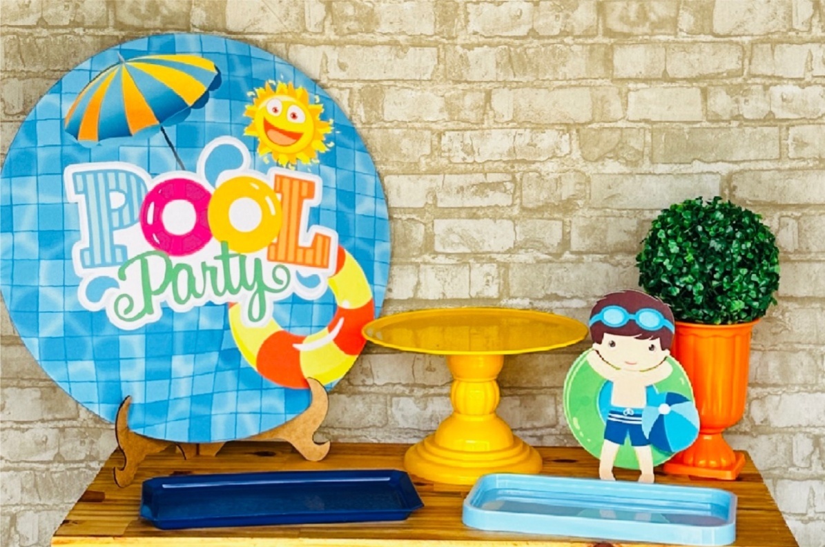 Kit de Mesa Mo - Pool Party Menino - Mil Encantos pegue e monte