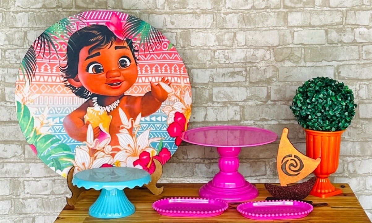 Kit de Mesa Ma - Moana Baby - Mil Encantos pegue e monte