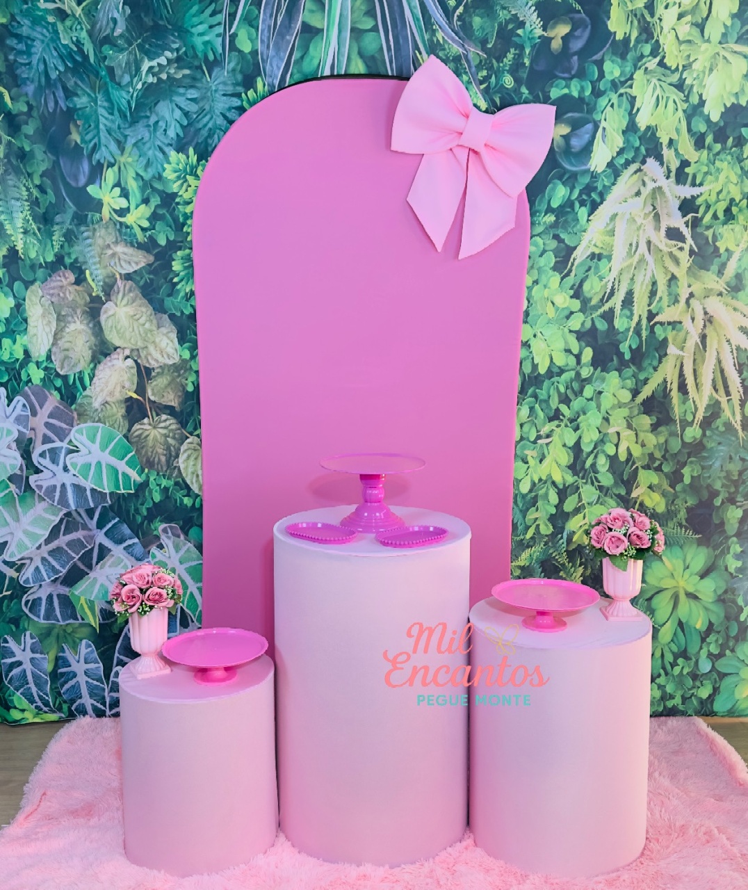 Kit Padrão -  Romano/Cilindro - Laço Rosa - Mil Encantos Pegue e monte