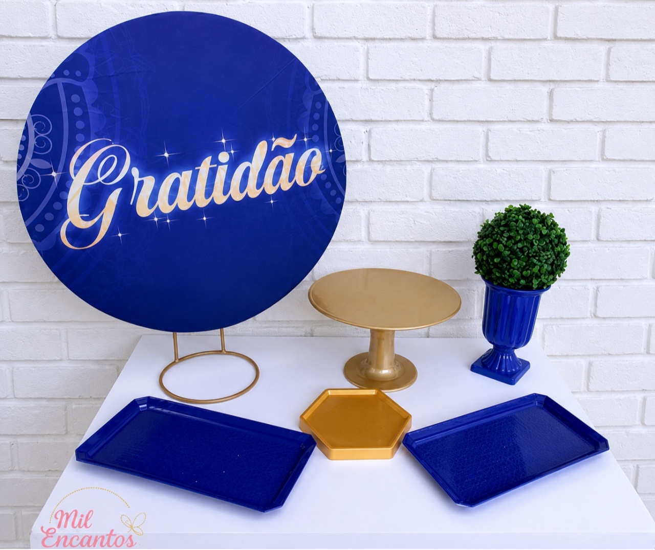 Kit de Mesa Adm - Gratidão Azul - Mil Encantos pegue e monte