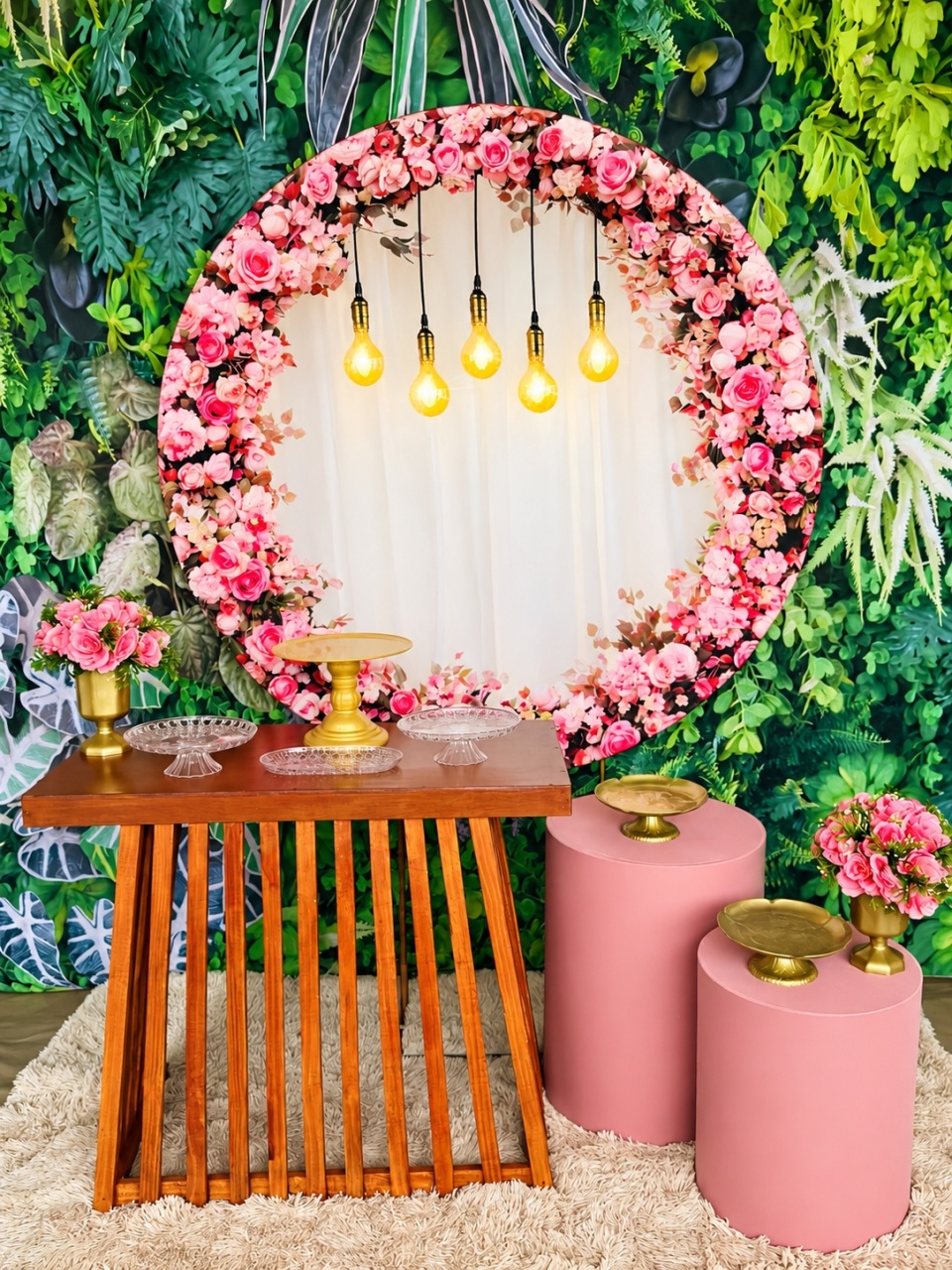 Guirlanda Floral Rosa /Mesa Ripada - Kit Inspiração - Mil Encantos pegue e monte