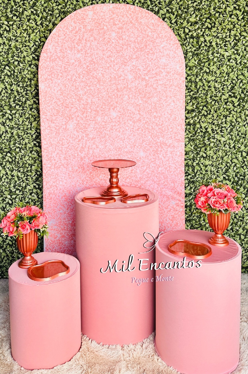 Kit Padrão - Glitter Rosa Romano - Mil Encantos Pegue e monte