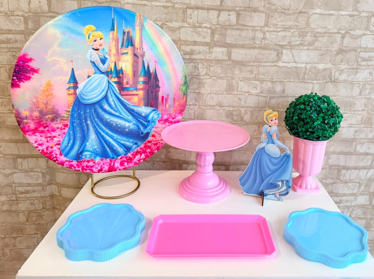 Kit de Mesa Ma - Cinderela - Mil Encantos pegue e monte