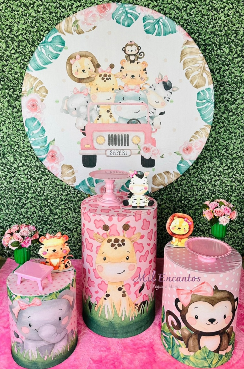 Kit Padrão -  Safari Rosa - Mil Encantos Pegue e monte