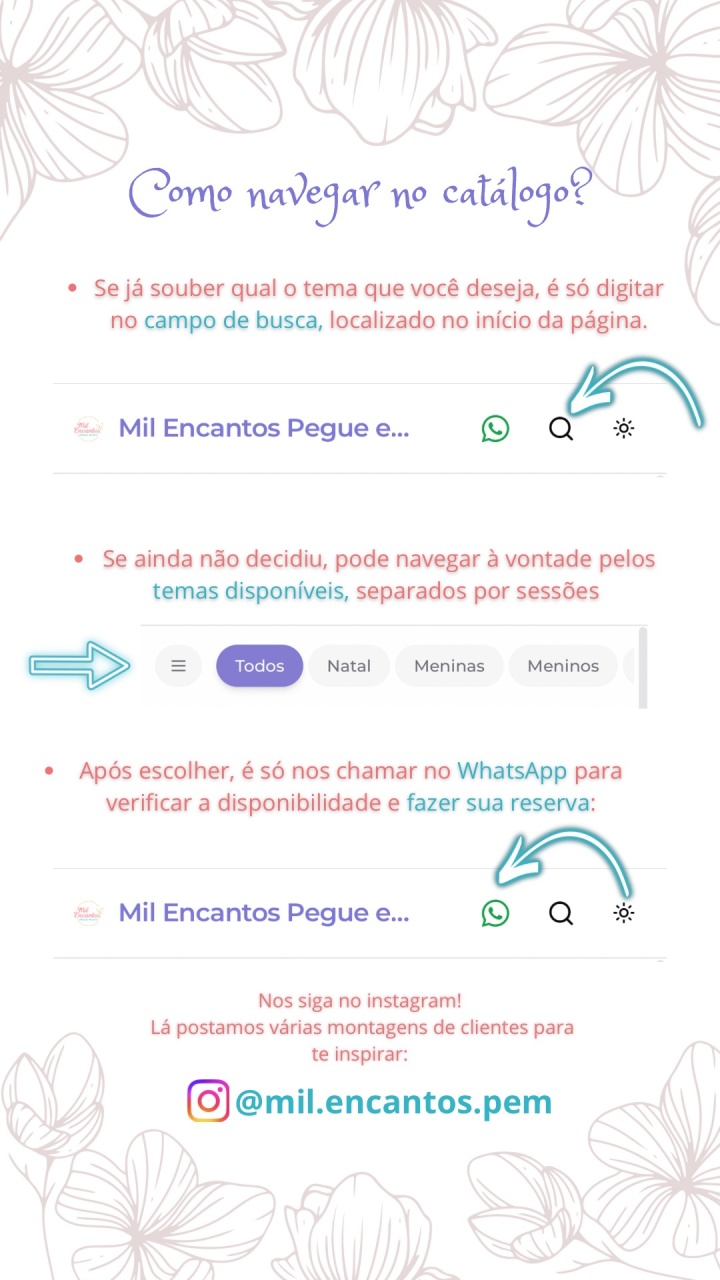 Como Navegar No Catálogo? - Mil Encantos Pegue e monte