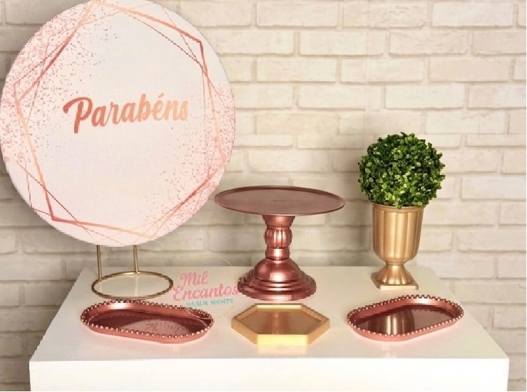 Kit Mesa - Parabéns Rose - Mil Encantos Pegue e monte