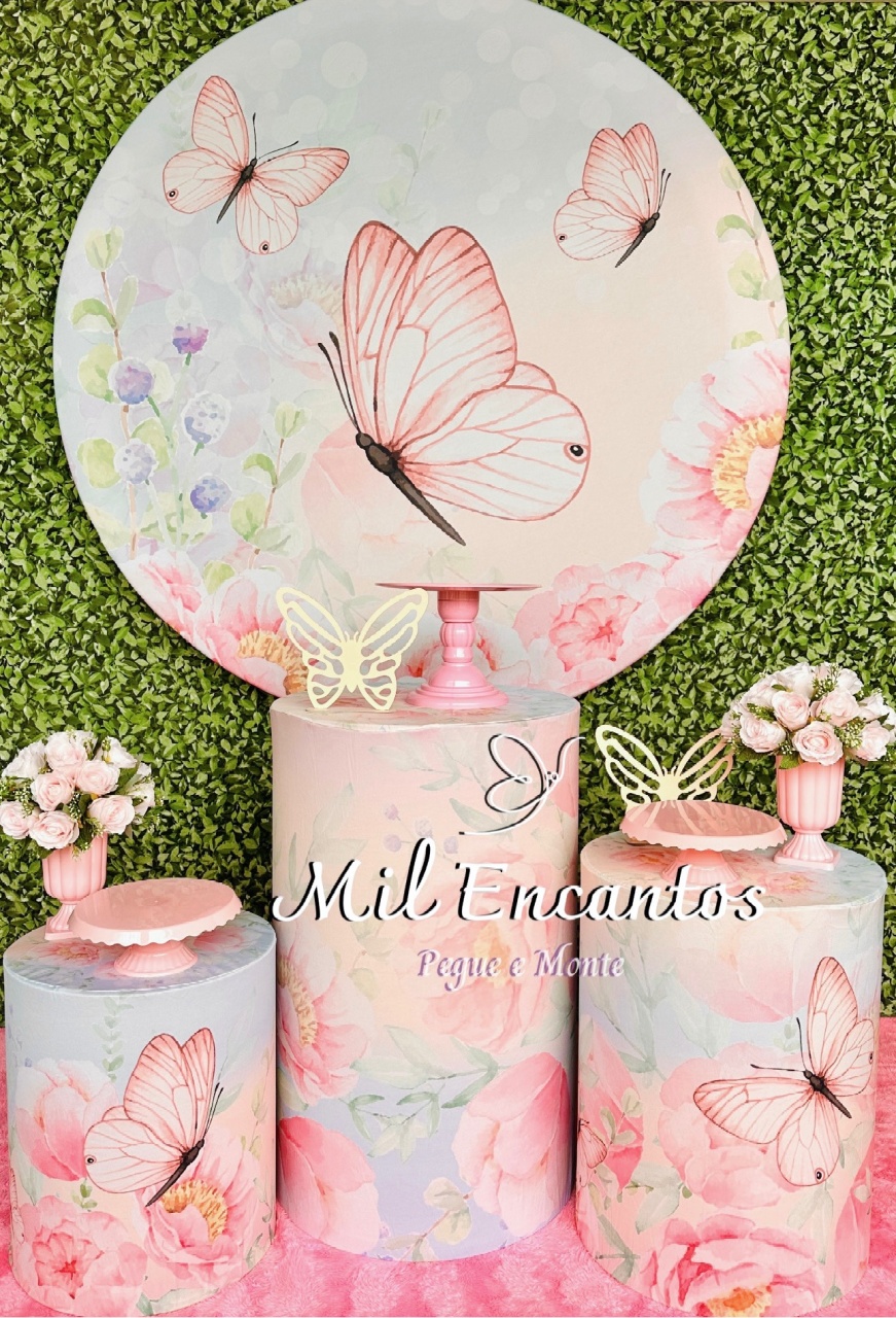 Kit Padrão -  Borboletas Flowers - Mil Encantos Pegue e monte