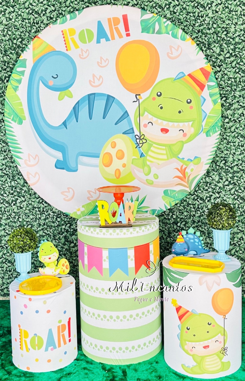 Kit Padrão - Dino Baby Party - Mil Encantos Pegue e monte
