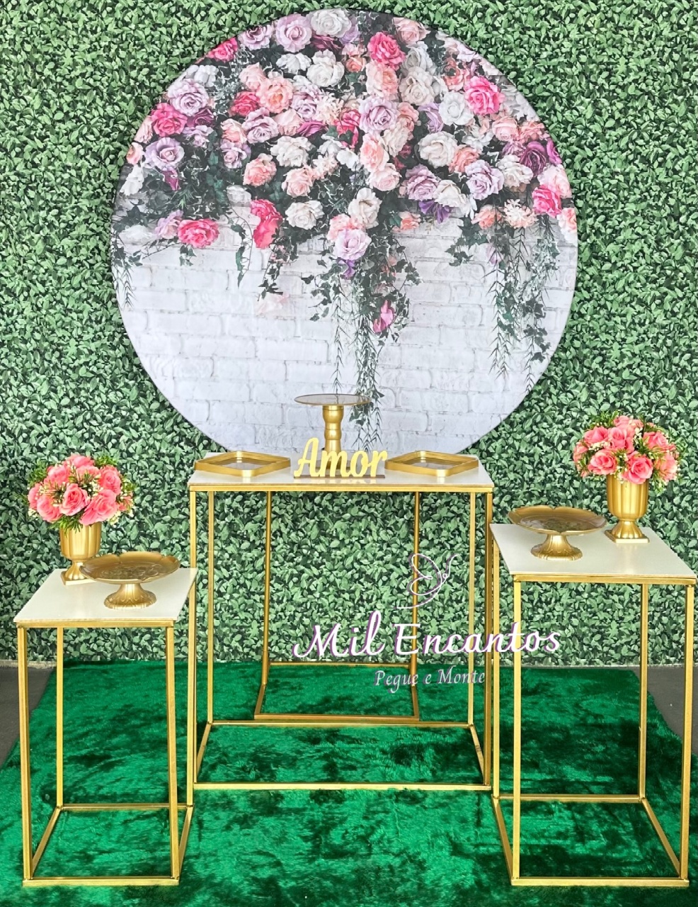 Kit Premium - Cascata Flores/Mesa Branca - Casamento - Mil Encantos Pegue e monte