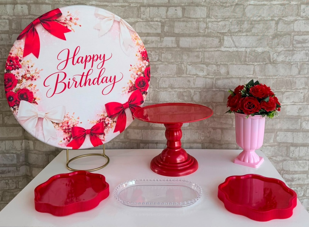 Kit de Mesa Adf - Laço Vermelho - Mil Encantos pegue e monte