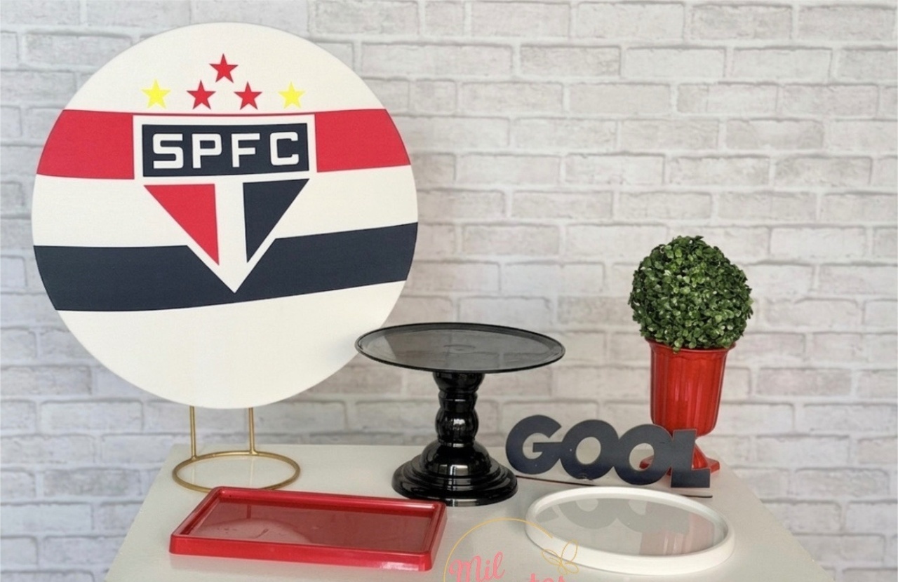 Kit de Mesa Adm - Futebol ( São Paulo ) - Mil Encantos pegue e monte