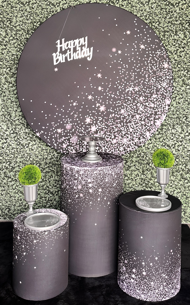 Kit Padrão - Glitter Preto/Prata  - Mil Encantos Pegue e monte