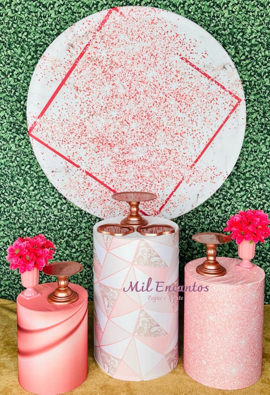 Kit Padrão -  Glitter Rosa - Mil Encantos Pegue e monte