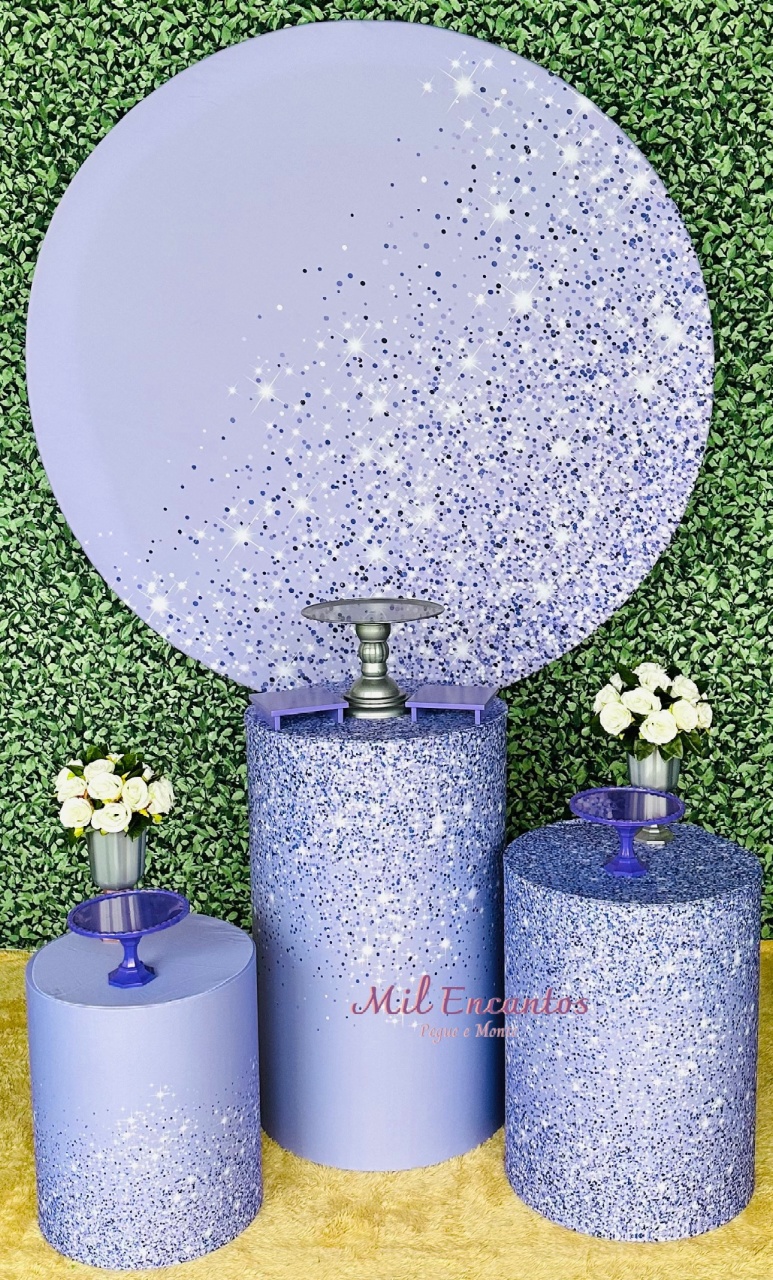 Kit Padrão -  Glitter Lilás - Mil Encantos Pegue e monte