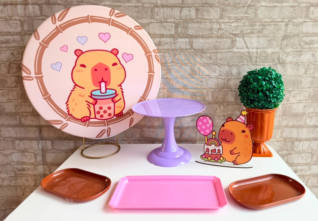 Kit de Mesa Ma - Capivara - Mil Encantos pegue e monte
