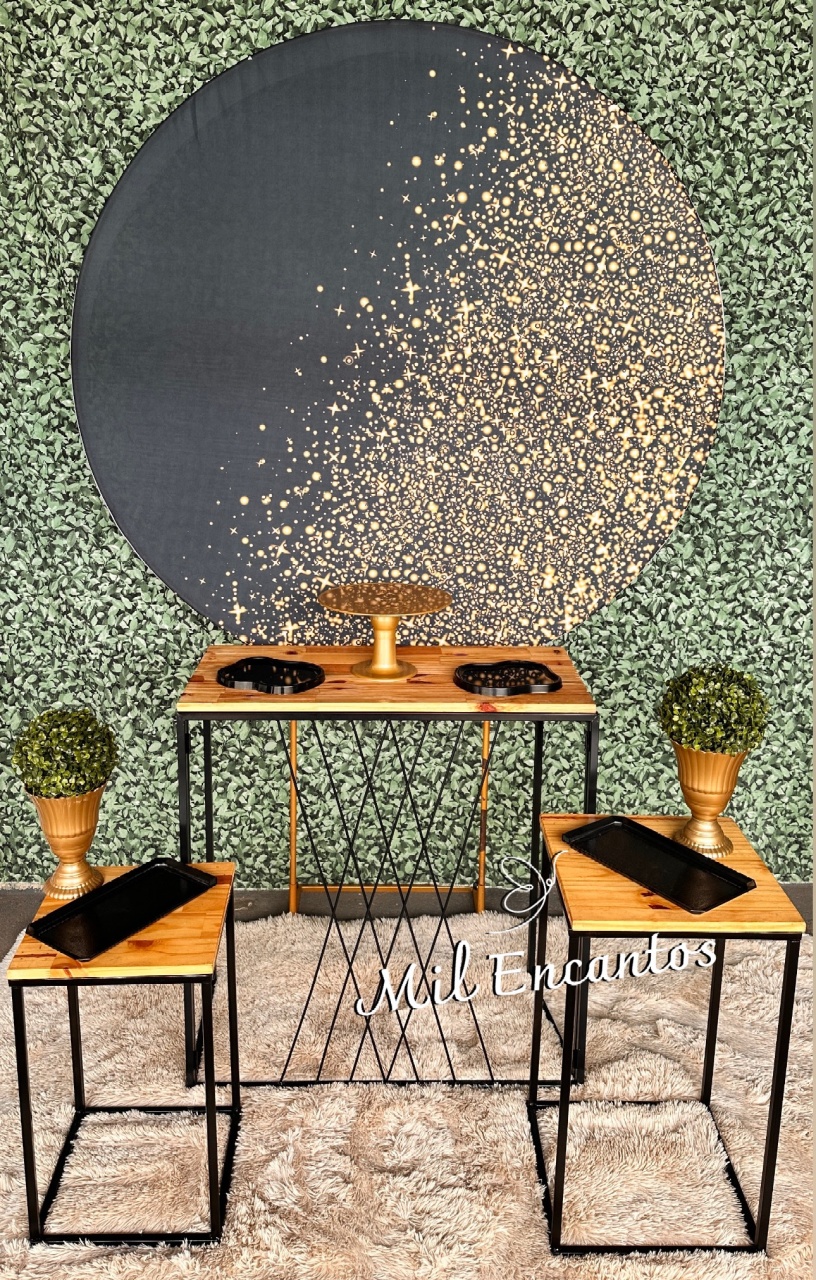 Kit Premium - Glitter Preto/ Mesa Preta - Mil Encantos Pegue e monte