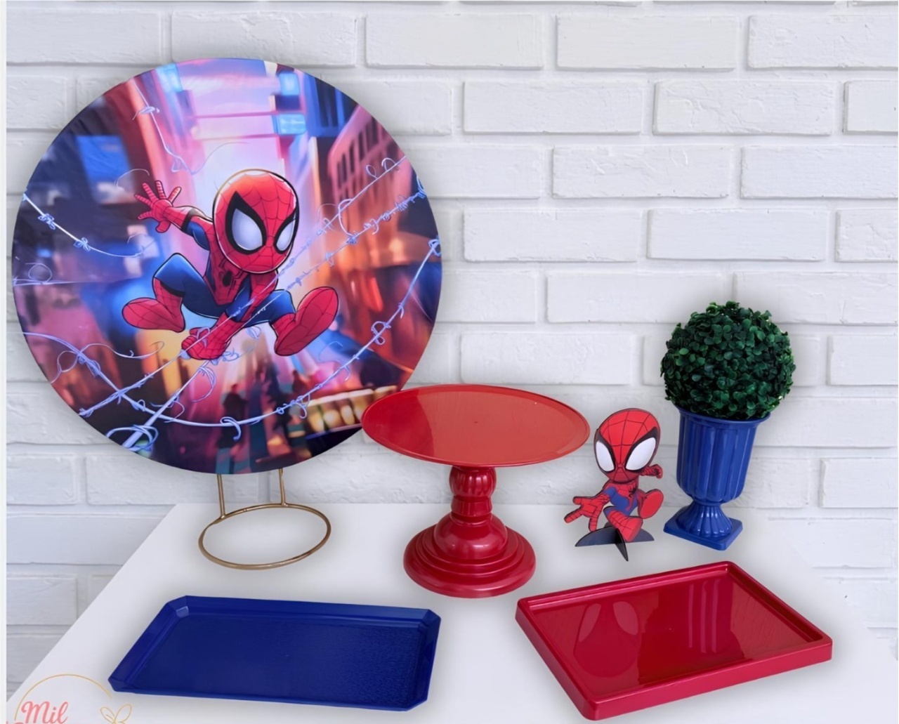 Kit de Mesa Mo - Homem Aranha Cute - Mil Encantos pegue e monte
